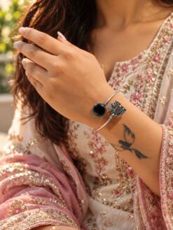 Adjustable Elephant Bracelet with artistic elephant design and premium polished finish