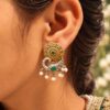 Two Tone Peacock Stud Earring with elegant peacock design and premium two tone finish