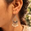 German Silver Flower Art Earring with elegant floral design and premium silver finish