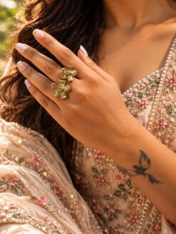 Gold Plated Flower Ring elegant floral design jewelry