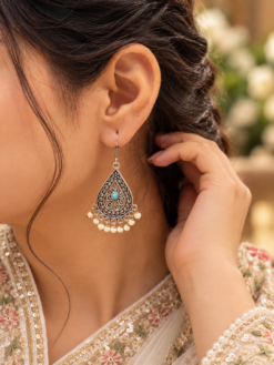 Beautiful Flower Hook Earring elegant floral brass jewelry for women
