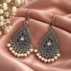 Beautiful Flower Hook Earring elegant floral brass jewelry for women