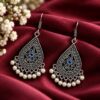 Beautiful Flower Hook Earring elegant floral brass jewelry for women