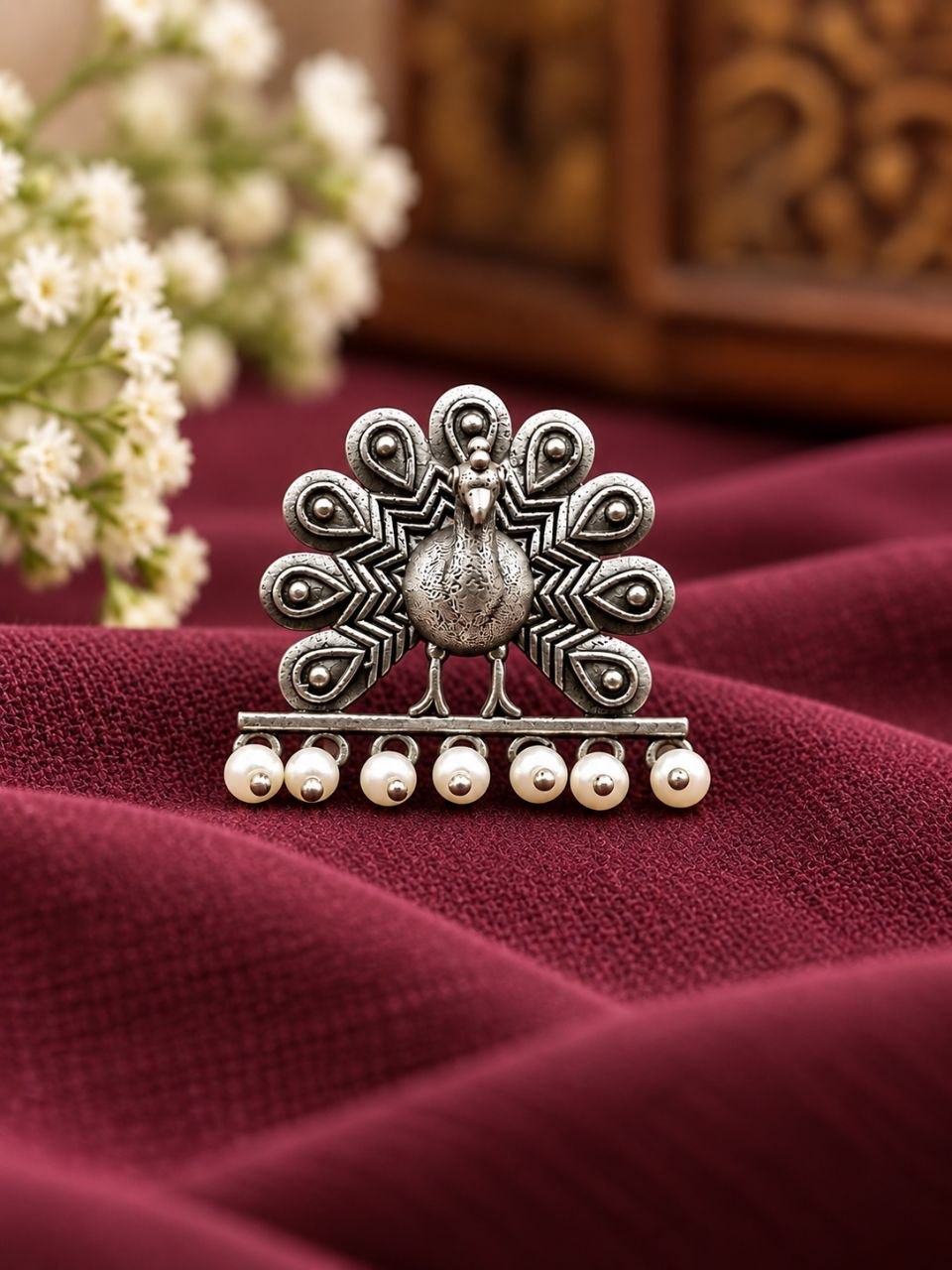 Dazzling Oxidized Peacock Ring – Traditional Design for Stylish Look 2 Oxidized Peacock Ring – Elegant Traditional Peacock Design Brass Jewelry