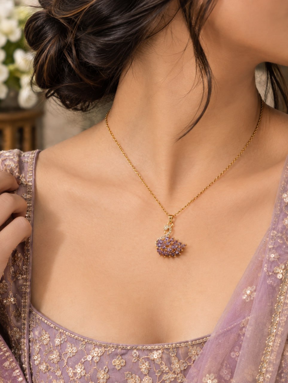 Anti Tarnish Peacock Necklace – Elegant Jewelry for Women 1 Anti Tarnish Peacock Necklace Elegant Traditional Peacock Jewelry
