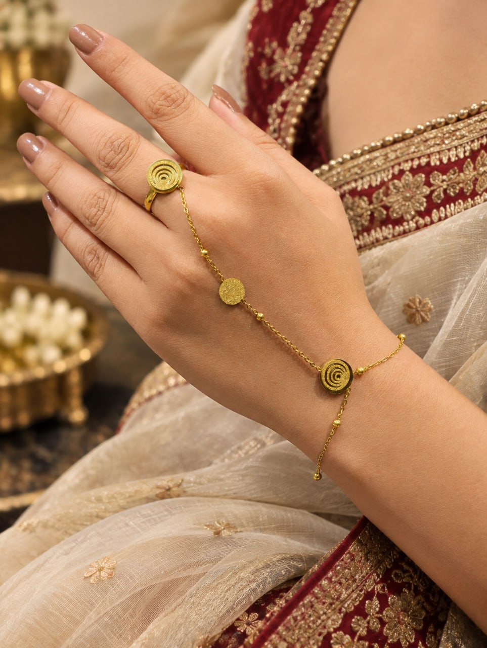 Anti Tarnish Hathphool – Elegant Hand Jewelry for Women 1 Anti Tarnish Hathphool Elegant Traditional Indian Hand Jewelry