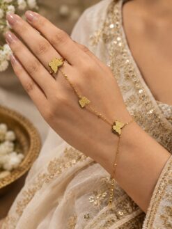 Anti Tarnish Butterfly Hathphool Elegant Traditional Hand Jewelry