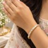 Anti Tarnish Floral Bracelet elegant premium brass floral jewelry for women