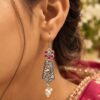 German Silver Peacock Hook Earring – Elegant Traditional Peacock Design