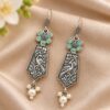 German Silver Peacock Hook Earring – Elegant Traditional Peacock Design