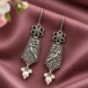 German Silver Peacock Hook Earring – Elegant Traditional Peacock Design