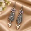 German Silver Peacock Hook Earring – Elegant Traditional Peacock Design
