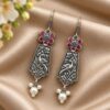 German Silver Peacock Hook Earring – Elegant Traditional Peacock Design