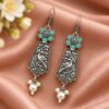 German Silver Peacock Hook Earring – Elegant Traditional Peacock Design