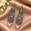 German Silver Peacock Hook Earring – Elegant Traditional Peacock Design