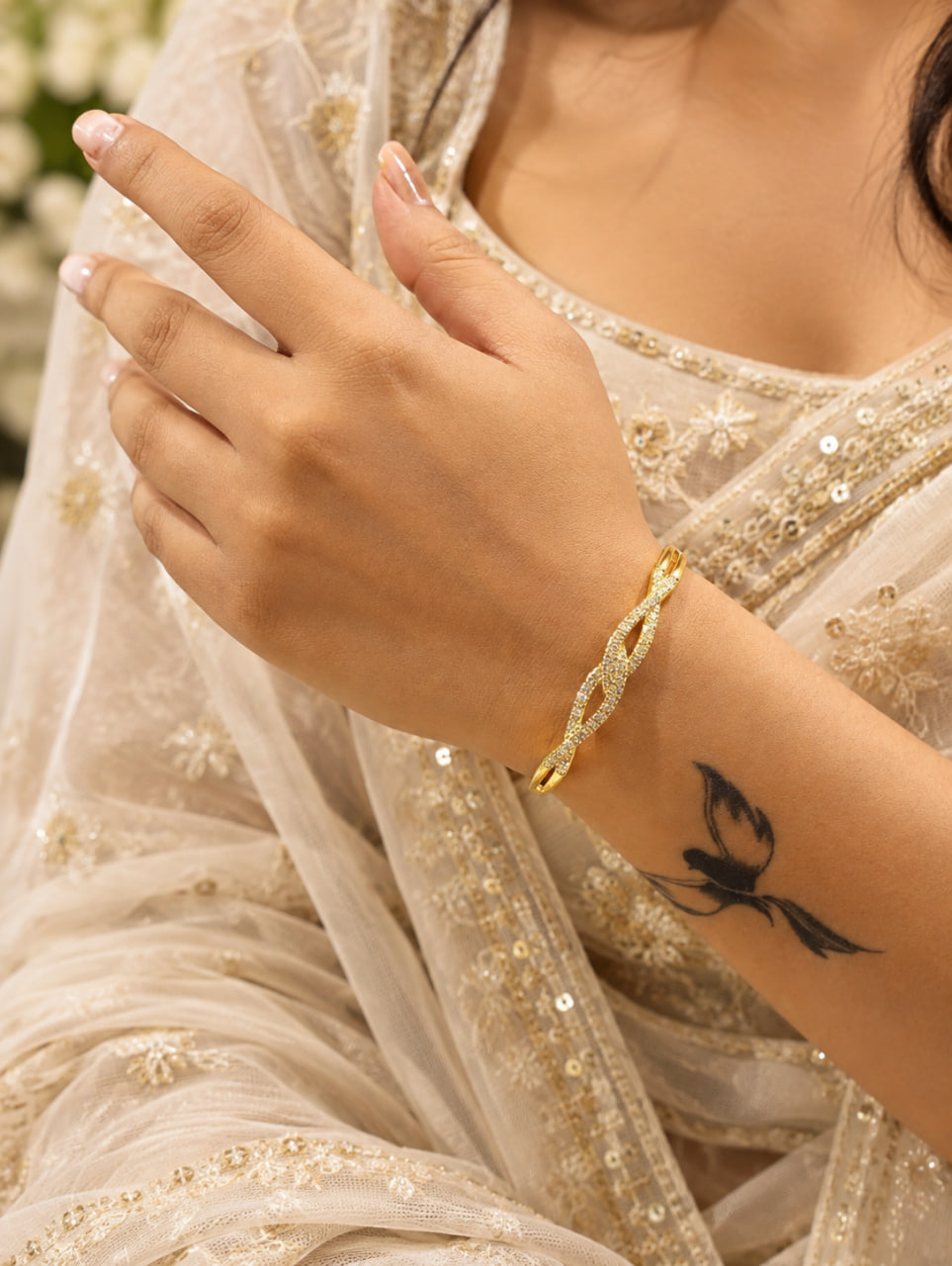 Charming Anti Tarnish Bangle – Beautiful Elegant Jewelry for Stylish Look 1 Charming Anti Tarnish Bangle elegant designer brass jewelry for women