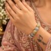 Two Tone Floral Art Bangle elegant floral brass jewelry for women
