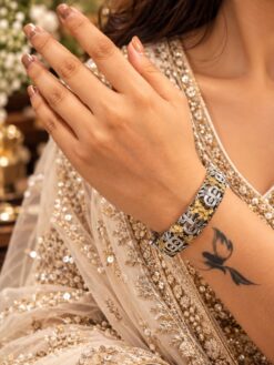 Openable Two Tone Kada Elegant Designer Brass Bangle