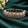 Openable Two Tone Kada Elegant Designer Brass Bangle