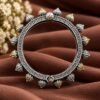 Geometric Two Tone Bangle Elegant Designer Brass Jewelry