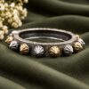 Geometric Two Tone Bangle Elegant Designer Brass Jewelry