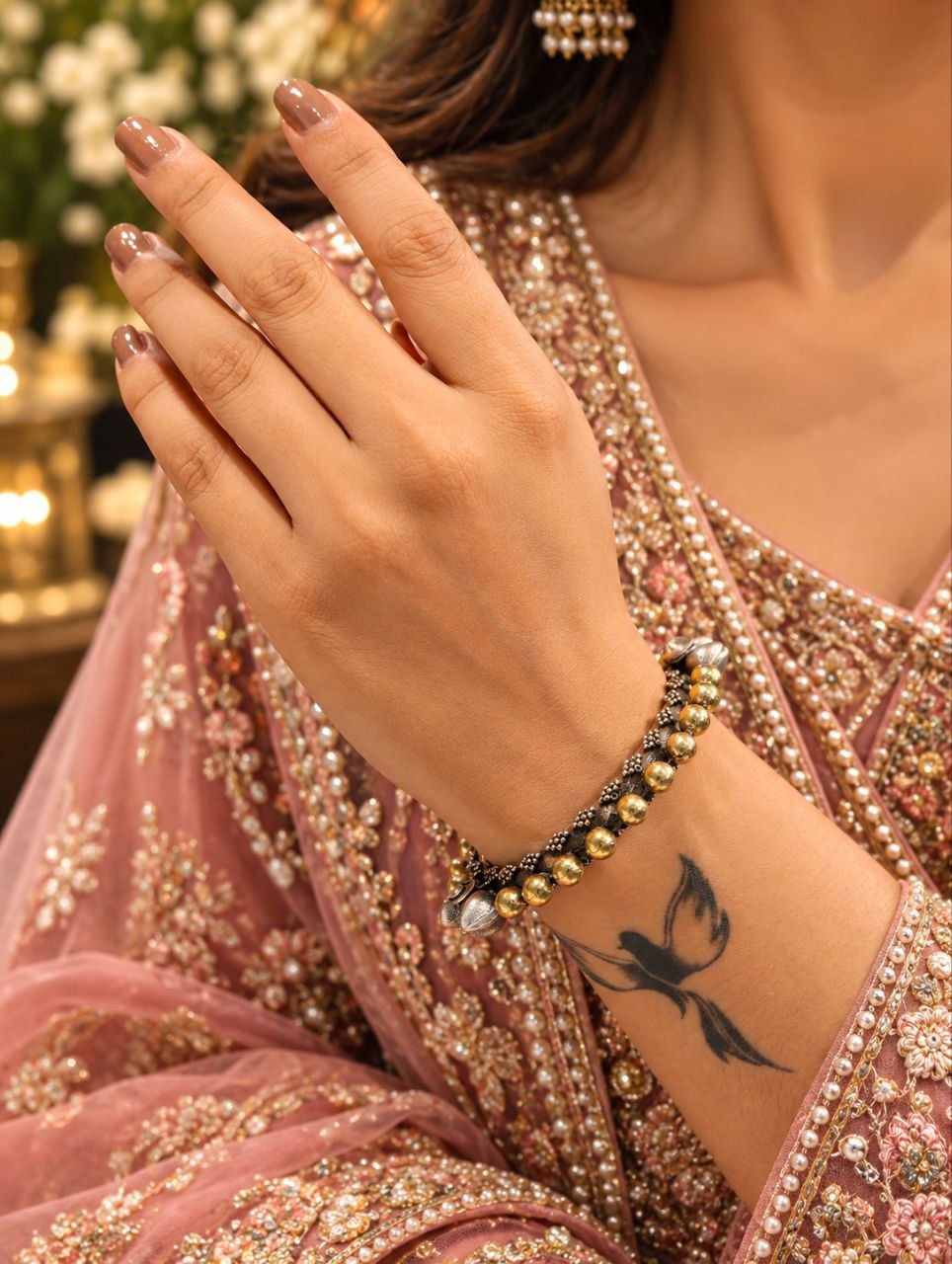 Designer Two Tone Kada – Premium Bangle for Stylish Look 2 Designer Two Tone Kada Elegant Premium Brass Bangle