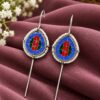 Silver Meenakari Drop Earcuff – Elegant Designer Jewelry for Traditional Wear 7 Silver Meenakari Drop Earcuff Elegant Designer Jewelry