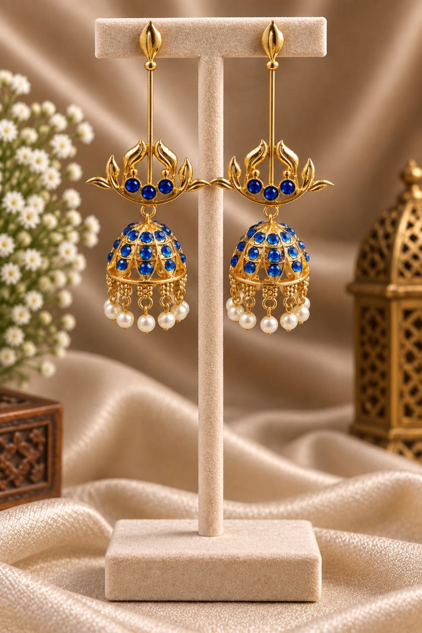 Gold Plated Dangler Leaf Earring – Traditional Design for Everyday Style 7 Dangler Leaf Earring Brass Traditional Fashion Jewelry
