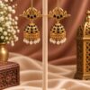 Gold Plated Dangler Leaf Earring – Traditional Design for Everyday Style 14 Dangler Leaf Earring Brass Traditional Fashion Jewelry