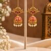 Dangler Leaf Earring Brass Traditional Fashion Jewelry