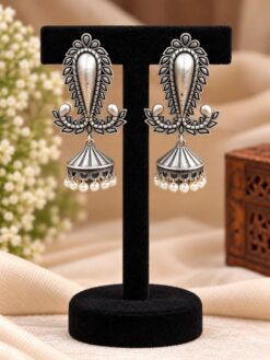 Dangler Leaf Earring elegant leaf design brass jewelry for women