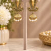 Golden Leaf Jhumka Earring with elegant traditional leaf design