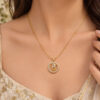 Anti Tarnish Circle Necklace Elegant Minimal Jewelry for Women