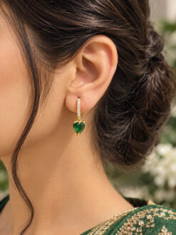Anti Tarnish Heart Earring Premium Brass Designer Jewelry
