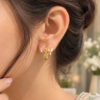 Anti Tarnish Flower Earring Premium Brass Floral Designer Jewelry