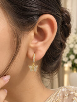 Anti Tarnish Butterfly Earring Premium Brass Elegant Jewelry