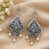 Floral Art Hook Earring stylish floral brass jewelry