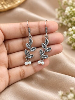 Leaf Hook Earring elegant brass jewelry design