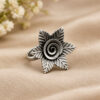 Oxidized Flower Ring floral brass traditional jewelry antique finish