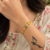 Anti Tarnish Floral Bangle Elegant Flower Brass Jewelry for Women