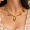 Anti Tarnish Rose Necklace Elegant Floral Brass Jewelry for Women