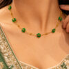 Anti Tarnish Flower Necklace Floral Design for Traditional Look 4 Anti Tarnish Flower Necklace Elegant Floral Brass Jewelry for Women