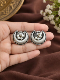 Moon Stud Earring with elegant celestial design and premium polish