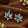 Flower Hook Earring with elegant floral design and premium polish