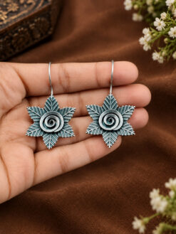 Flower Hook Earring with elegant floral design and premium polish