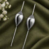 Silver Shankh Earcuff with traditional shankh design and elegant silver-tone finish