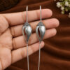 Silver Shankh Earcuff with traditional shankh design and elegant silver-tone finish