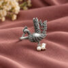 Adjustable Peacock Ring with elegant peacock design and premium polish