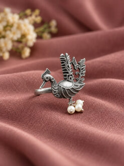 Adjustable Peacock Ring with elegant peacock design and premium polish