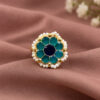 Flower Meenakari Ring with Elegant Floral Design and Traditional Detailing